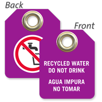 Bilingual Recycled Water Do Not Drink Mini Tag