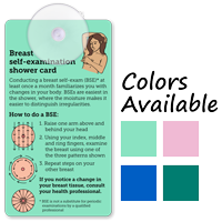 Breast Self Examination Shower Card Suction Cup Tag