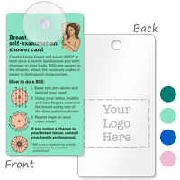2 Sided Breast Self Examination Card Suction Cup Tag