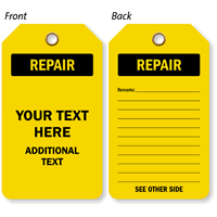 Customizable Repair Tag