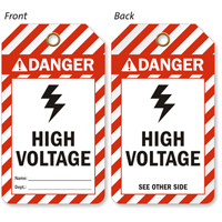 High Voltage ANSI Danger 2 Sided Safety Tag