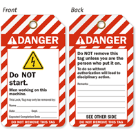 Do Not Start Men Working On Machine Tag