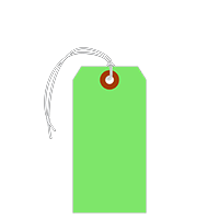 Fluorescent Green Tags (with elastic strings)