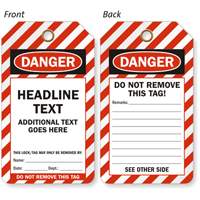 Customizable Lockout OSHA Striped Tag