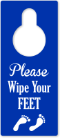 Please Wipe Your Feet 2 Sided Door Hang Tag