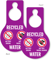 Recycled Water Do Not Drink Door Hang Tag