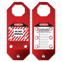 2 Sided STOPOUT Do Not Operate Aluma Tag Hasp