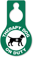 Therapy Dog On Duty Door Hang Tag