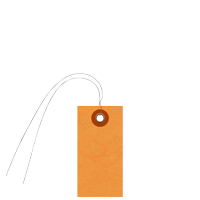 Tyvek Orange Shipping Tag With Wire And Metal Eyelet