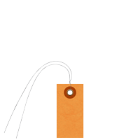 Tyvek Shipping Orange Tag With Wire And Metal Eyelet
