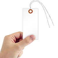 White Tyvek Shipping Tags (with pre attached wires)