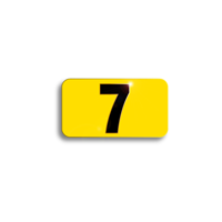 Character Black on Yellow "7" For Vertical Mounting Holder