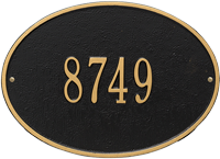 Hawthorne Oval Standard Wall Address Plaque, One Line