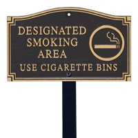Designated Smoking Area Statement Lawn Plaque