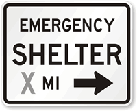Emergency Shelter Custom Right Arrow   Traffic Sign