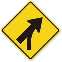 Entering Roadway Merge Right   Traffic Sign