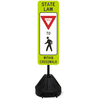 State Law Pedestrians Yield Road Traffic Sign and Post Kit