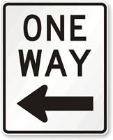 Left Arrow One Way (Symbol) Sign