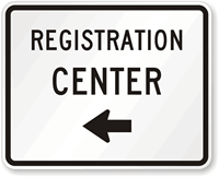 Registration Center Left Arrow - Traffic Sign