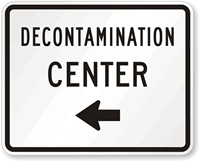 Decontamination Center Left Arrow - Traffic Sign