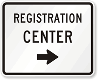 Registration Center Right Arrow - Traffic Sign