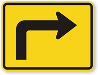 Sharp Turn Symbol Sign