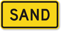 Sand   Road Warning Sign