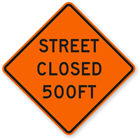500 Ft  Traffic Sign