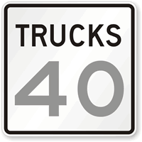 Truck Speed Limit Regulatory Traffic Sign
