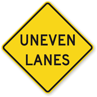 Uneven Lanes   Traffic Sign