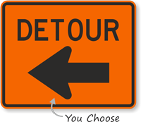 MUTCD Compliant Detour Sign with Arrow