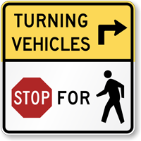 Turning Vehicles Stop For Pedestrians Choose Direction