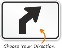 Right or Left Curve Symbol  Route Marker Sign