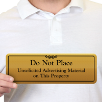 Don't Place Unsolicited Advertising Material Property Door Sign