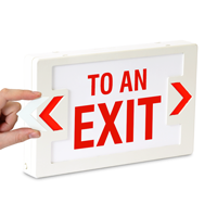 To An Exit - Red Lettering, LED Exit Sign
