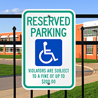 Reserved Parking Violators Handicapped Signs