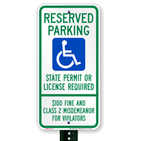 South Dakota Reserved ADA Parking, Permit Required Signs