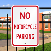 NO MOTORCYCLE PARKING Aluminum Parking Signs