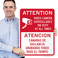 Bilingual Attention Video Surveillance Signs