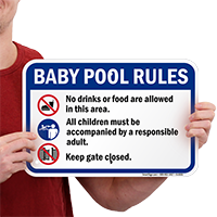 Baby Pool Rules Signs