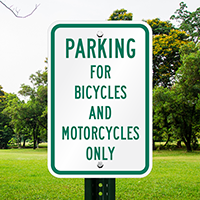 Bicycles And Motorcycles Only Reserved Parking Signs