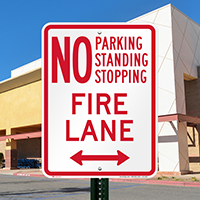Bidirectional No Parking, Fire Lane Signs