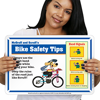 Bike Tips (Stop) McGruff Bike Safety Sign