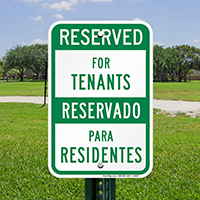 Bilingual Reserved For Tenants Signs