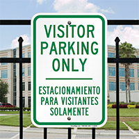 Bilingual Visitor Parking Only Signs