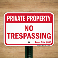 California Private Property Sign