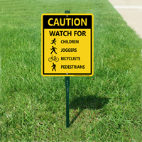 Caution Watch For Children LawnBoss® Sign