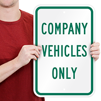COMPANY VEHICLES ONLY Aluminum Reserved Parking Signs