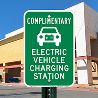 Complimentary Electric Vehicle Charging Station Signs 