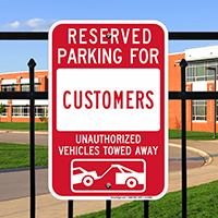 Reserved Parking For Customers Signs
